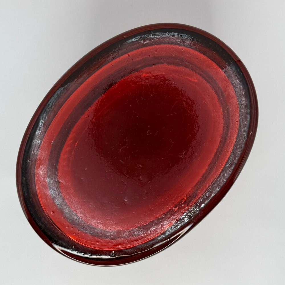 Antique Red Cranberry Crystal Hinged Casket Box Bohemian‎ French Brass Oval Rare - Picture 9 of 14